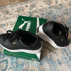 Puma Black and White Platform Sneakers